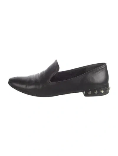 Pre-owned Balenciaga Leather Studded Accents Loafers In Blue