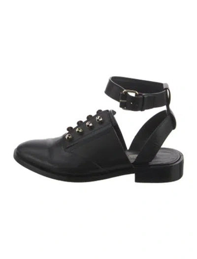 Pre-owned Balenciaga Leather Studded Accents Oxfords In Black