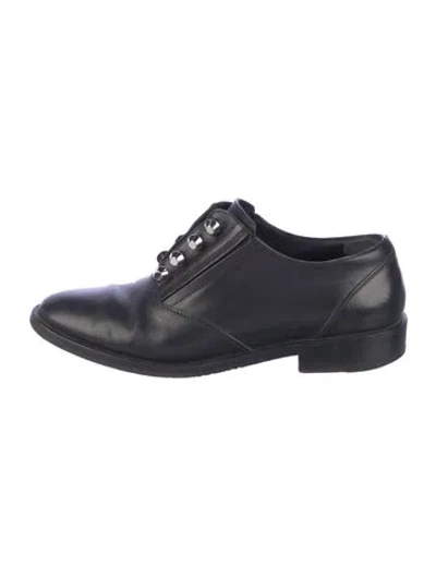 Pre-owned Balenciaga Leather Studded Accents Oxfords In Blue