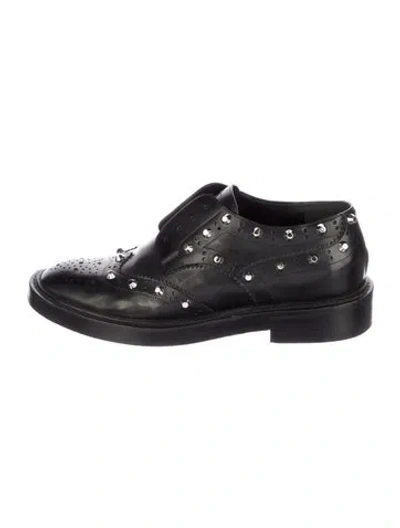 Pre-owned Balenciaga Leather Studded Accents Oxfords In Blue