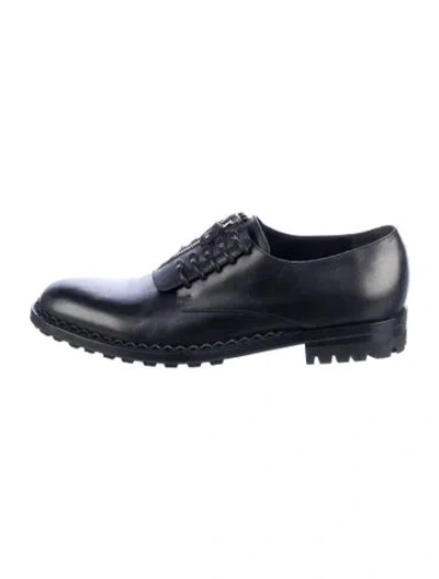 Pre-owned Balenciaga Leather Studded Accents Oxfords In Blue