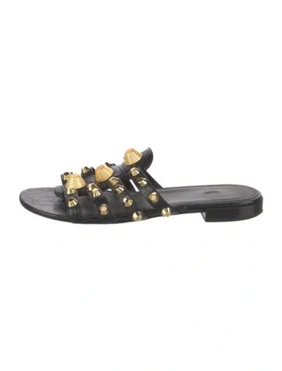 Pre-owned Balenciaga Leather Studded Accents Slides