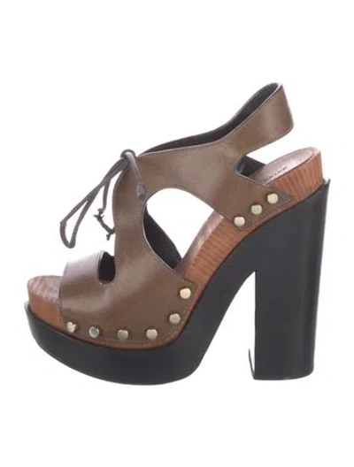 Pre-owned Balenciaga Leather Studded Accents Slingback Pumps