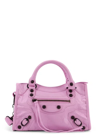 Balenciaga Leather The City Mini Bag Handbag In Purple