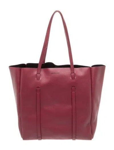 Pre-owned Balenciaga Leather Tote In Burgundy