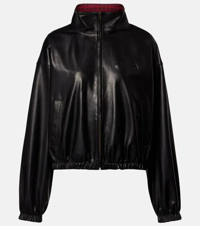 Balenciaga Women Reversible Leather Jacket In Black