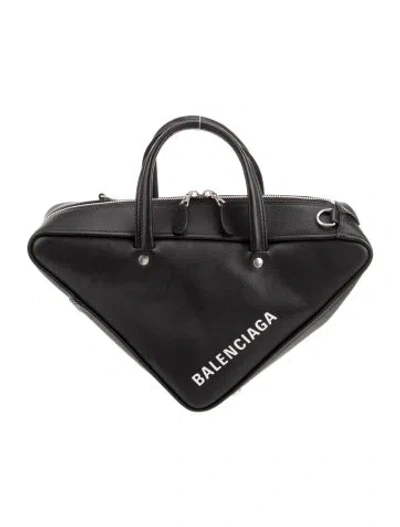 Pre-owned Balenciaga Leather Triangle M Clutch In Black