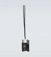 Balenciaga Mini Leather Mobile Phone Holder With Removable Shoulder Strap In Black