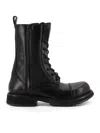 Balenciaga Rugged Leather Ankle Boots With Chunky Sole In Black