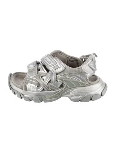 Pre-owned Balenciaga Babies' Leather Velcro Sandals In Gray