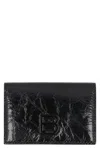 Balenciaga Mini Leather Wallet With Snap Closure