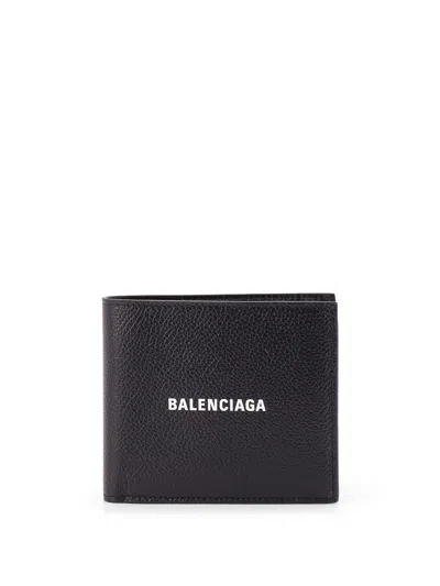 Balenciaga Leather Wallet In Black