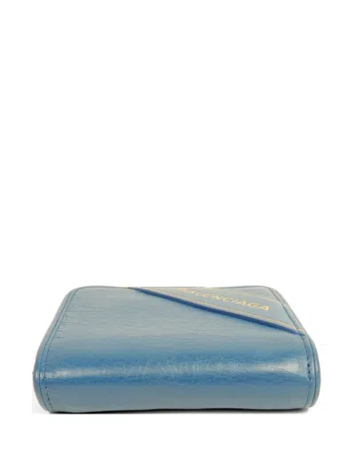 Pre-owned Balenciaga Leather Wallet In Blue