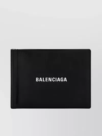 Balenciaga Leather Wallet Logo Detail In Black