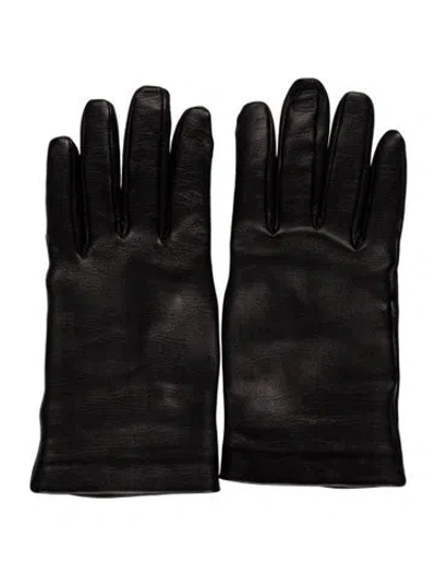 Pre-owned Balenciaga Leather Winter Gloves W/tags In Black