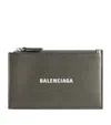 Balenciaga Leather Zip-up Card Holder In Green
