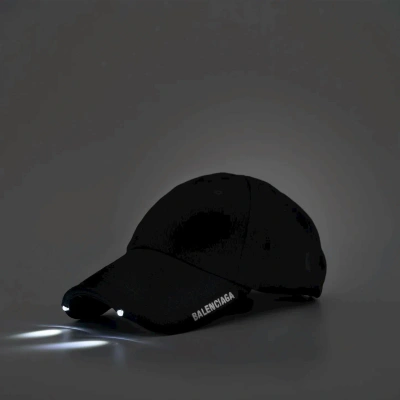 Pre-owned Balenciaga Led Light Baseball Cap Hat In Black