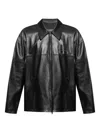 Balenciaga Logo-embossed Leather Jacket In Black