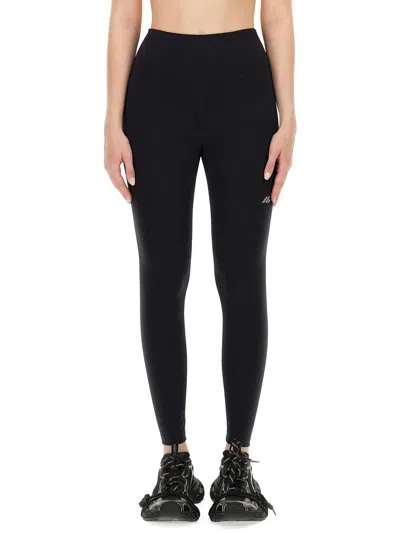 Balenciaga Reflective-logo Leggings In Black