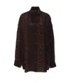 Balenciaga Tracksuit-style Silk-crepe Blouse In Brown