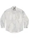 Balenciaga Leo Bleached Oversized Shirt In Grey