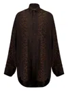 Balenciaga Tracksuit-style Silk-crepe Blouse In Brown