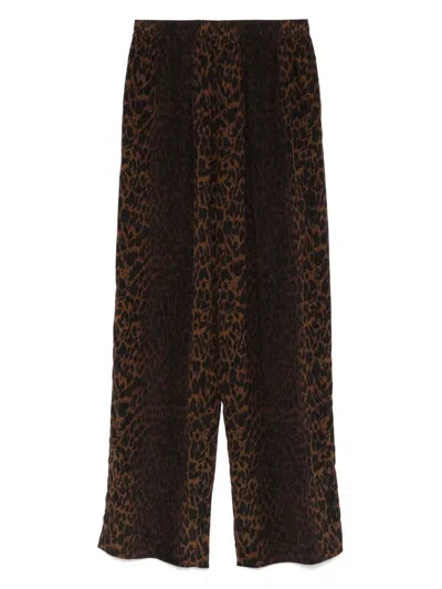 Balenciaga Leopard-print Trousers In Brown