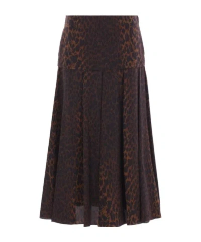 BALENCIAGA BALENCIAGA LEOPARD PRINTED MIDI SKIRT
