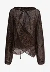 Balenciaga Sheer Silk Blouse With Leopard Print