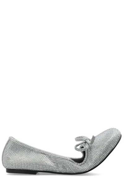 Balenciaga Leopold Ballerina Shoes In Silver