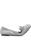 Balenciaga Leopold Ballerina Shoes In Silver