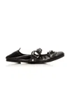 Balenciaga Leopold Leather Flats In Black