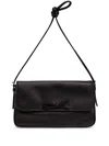 Balenciaga Leopolda Distressed Satin Pochette Shoulder Bag In Black