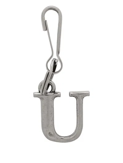 Balenciaga Letter-charm Keyring In Silber