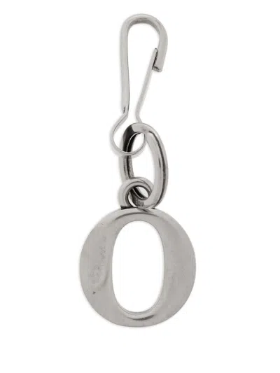 Balenciaga Letter-charm Keyring In Silver