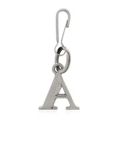 Balenciaga Letter Pattern Key Chain In Gray