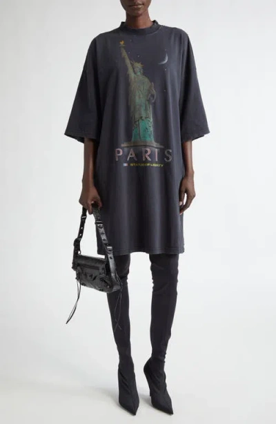 BALENCIAGA BALENCIAGA LIBERTY GRAPHIC T-SHIRT MINIDRESS