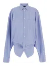 Balenciaga Long-sleeved Knotted Shirt In Multicolor