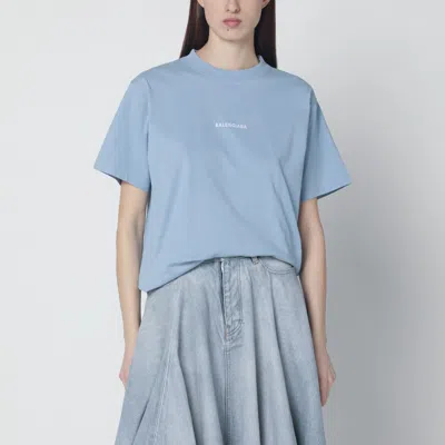 BALENCIAGA LIGHT BLUE BALENCIAGA BACK MEDIUM FIT T-SHIRT