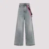 Balenciaga Wide-leg High Waist Jeans With Unique Accessory Chain