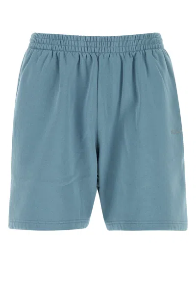 BALENCIAGA BALENCIAGA LIGHT-BLUE COTTON BERMUDA SHORTS