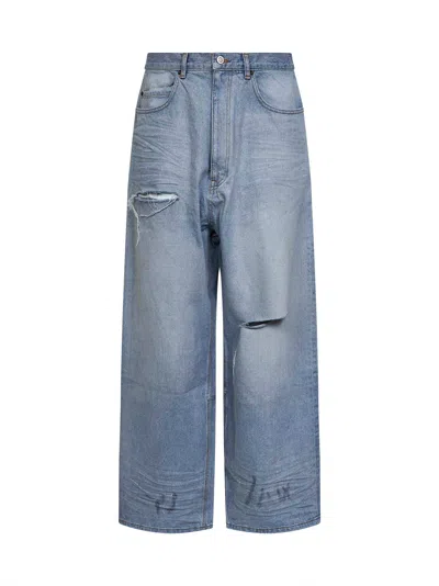 Balenciaga Light Blue Cotton Denim Baggy Minimal Jeans
