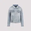 Balenciaga Standing Collar Jacket In Light Blue
