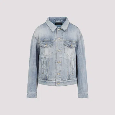BALENCIAGA LIGHT BLUE CROPPED DENIM JACKET