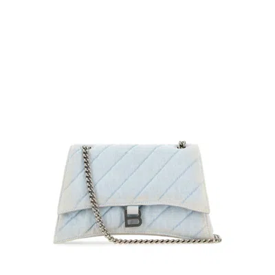 Balenciaga Light-blue Denim Crush M Shoulder Bag