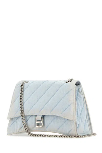 Balenciaga Medium Crush Shoulder Bag In Blue