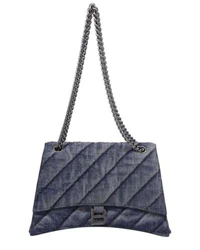 Balenciaga Light Blue Denim Crush Medium Chain Bag (authentic Pre-loved)