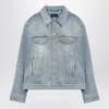 Balenciaga Faded Denim Jacket In Light Blue