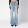 Balenciaga Light Blue Jeans With Distressed Hem In Blue
