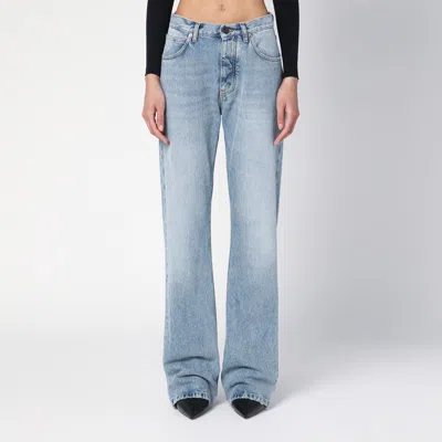 Balenciaga Light Blue Jeans With Distressed Hem